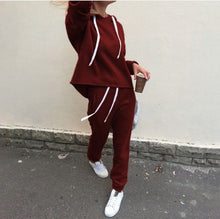 Load image into Gallery viewer, 2018 Autumn Tracksuit Long Sleeve Thicken Hooded Sweatshirts 2 Piece Set Casual Sport Suit Women Tracksuit Set